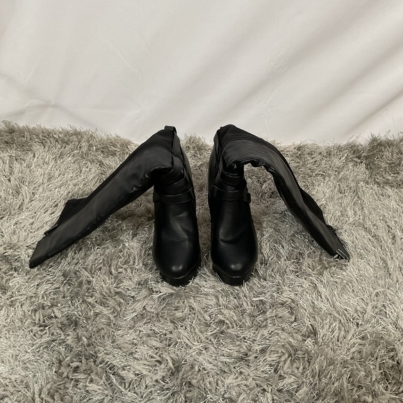 Forever 21 Shoes - EUC Faux leather Forever Black Platform Knee High Boot